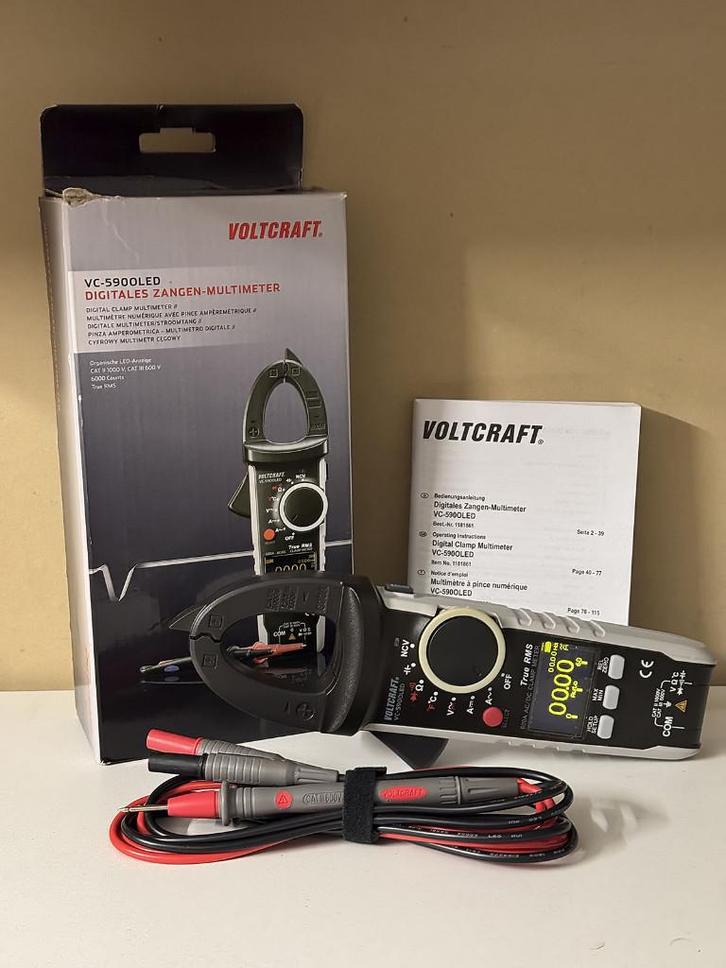 Voltcraft VC0590OLED AC/DC Amperetang, ZGAN, Doe-het-zelf en Verbouw, Meetapparatuur, Zo goed als nieuw, Multimeter, Ophalen of Verzenden
