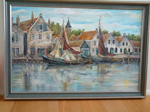 Zuiderzee botters  olie verf 120 x 80, Antiek en Kunst, Kunst | Schilderijen | Klassiek, Ophalen