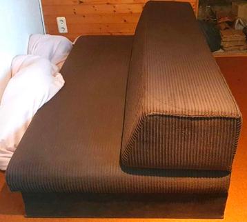 Vintage bank slaapbank en zit element corduroy beschikbaar voor biedingen
