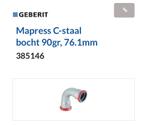 Geberit mapress bocht 90gr. 76,1mm, Ophalen of Verzenden, Nieuw