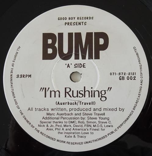 Bump - I'm Rushing 12'' Progressive House Vinyl 1992, Cd's en Dvd's, Vinyl | Dance en House, Zo goed als nieuw, 12 inch, Ophalen