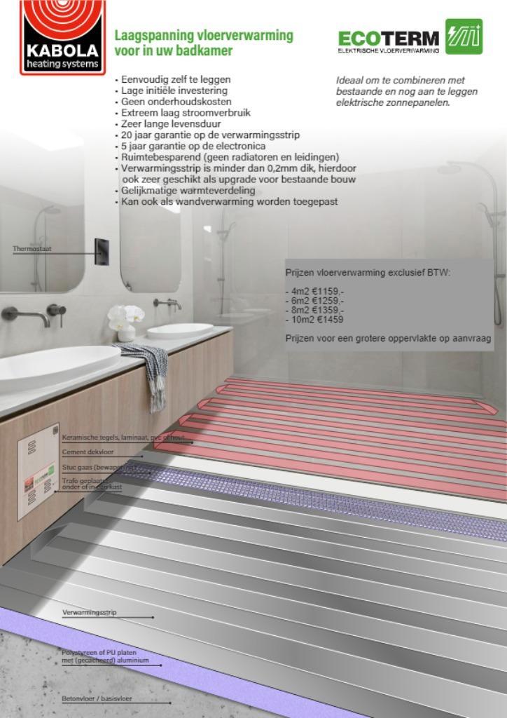 Elektrische vloerverwarming – Kant-en-klare pakketten, Doe-het-zelf en Verbouw, Verwarming en Radiatoren, Nieuw, Overige typen