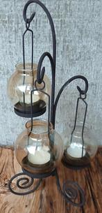 Vintage Kandelaar met metalen standaard, 25 tot 50 cm, Ophalen of Verzenden, Zo goed als nieuw, Metaal