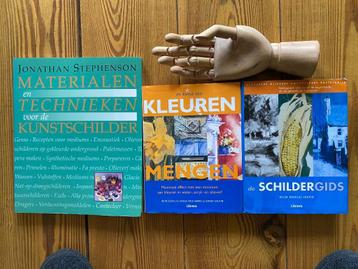 schildertechnieken 3 boeken + houten hand beschikbaar voor biedingen