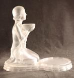 Groot gesatineerd glazen Art Deco beeld, Antiek en Kunst, Antiek | Glas en Kristal, Ophalen of Verzenden