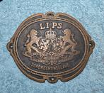 Antieke bronzen kluisplaat Lips (tussen 1900 en 1920), Ophalen of Verzenden