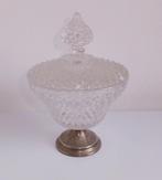 Suikerpot met voet en deksel, kristalgeslepen antiek, Ophalen of Verzenden
