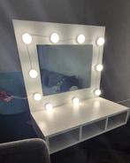 Hangkastje met spiegel en verlichting / makeup spiegel, Ophalen, Gebruikt, Hout, Minder dan 100 cm