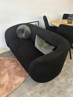 Tweezitsbank bouclé zwart Beliani, Ophalen, Ronde vorm, 150 tot 200 cm, Stof