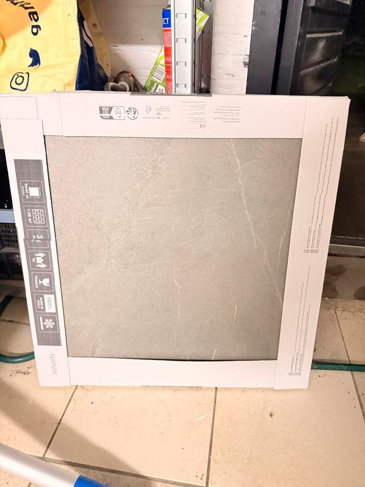 Nieuwe Vloertegels Narvik Hornbach 60x60 (24 stuks), Doe-het-zelf en Verbouw, Tegels, Nieuw, Vloertegels, Keramiek, 60 cm of meer