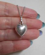 Zilveren ketting met hart hanger  nr.489, Met hanger, Verzenden, Zo goed als nieuw, Zilver