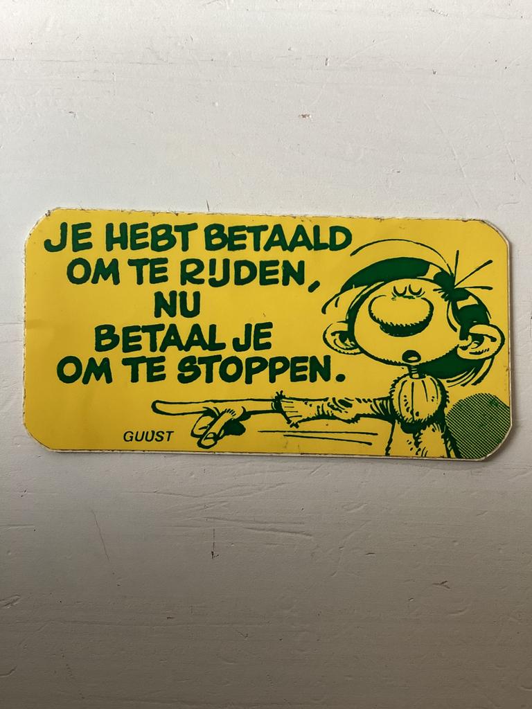 Sticker Guust Flater (strip), Verzenden, Zo goed als nieuw, Strip of Tekenfilm