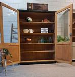 Vintage/Antieke diep groene schoolkast, strakke buffetkast, Huis en Inrichting, Kasten | Vitrinekasten, Ophalen, Gebruikt, 200 cm of meer