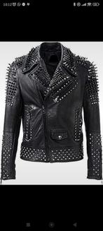 Zwarte Leren Jas met Studs spikes, Kleding | Heren, Jassen | Zomer, Onbekend, Maat 48/50 (M), Zwart, Nieuw