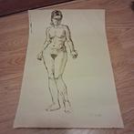 Naakt tekening in inkt, Ophalen of Verzenden