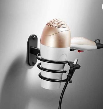 Nieuwe zwarte föhn standaard houder gemoffeld staal beschikbaar voor biedingen