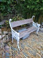 Antiek gietijzer tuinbank, Tuin en Terras, Ophalen, Gebruikt, Metaal