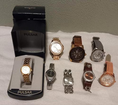 Kleine partij horloges., Sieraden, Tassen en Uiterlijk, Horloges | Dames, Gebruikt, Overige merken, Staal, Ophalen of Verzenden