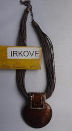 KETTING MET EMAILLE BRUINE HANGER * Verstelbaar *, Nieuw, Overige materialen, Bruin, Verzenden