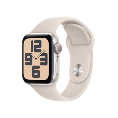 Apple Watch SE 2th Gen, 40mm, Starlight (Sterrenlicht), GPS, Sieraden, Tassen en Uiterlijk, Smartwatches, Nieuw, iOS, Wit, Afstand