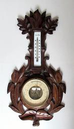 Antiek wand weerstation met houtsnijwerk uit het Zwarte Woud, Ophalen of Verzenden