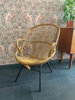 Vintage rotan Rohe Noordwolde fauteuil, Huis en Inrichting, Fauteuils, Ophalen, Gebruikt, Minder dan 75 cm, Vintage
