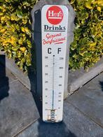 Emaille HERO Langcat Bussum Thermometer, Ophalen of Verzenden, Zo goed als nieuw, Reclamebord