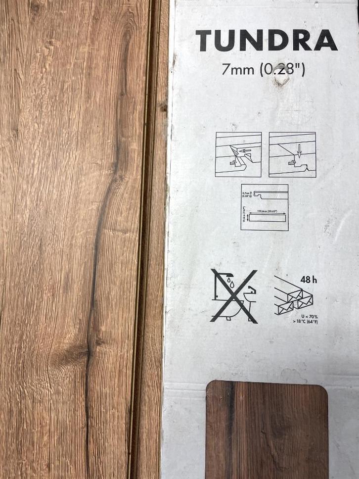 Ikea Tundra eiken laminaat, Doe-het-zelf en Verbouw, Vloerdelen en Plavuizen, Nieuw, Laminaat, Hout, 50 tot 150 cm, 10 tot 30 cm