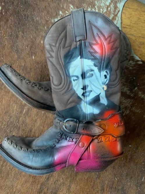 Unieke handgeschilderde Sendra cowboy laarzen, maat 36!, Kleding | Dames, Schoenen, Zo goed als nieuw, Lage of Enkellaarzen, Overige kleuren