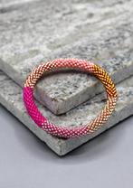 Glaskralen armband - roze en meerkleurig - RB094, Overige materialen, Overige kleuren, Verzenden, Nieuw