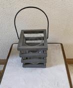 retro waxinelicht houder houten lantaarn rond glas mozaïek, Huis en Inrichting, Woonaccessoires | Kandelaars en Kaarsen, Ophalen of Verzenden