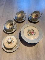Thomas Ivory: 6 theekopjes, 6 ontbijtbordjes & botervloot, Antiek en Kunst, Antiek | Servies compleet, Ophalen of Verzenden