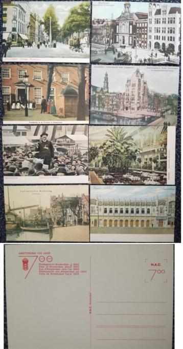 8 Kaarten 700 jaar Amsterdam 1975. Niet gelopen beschikbaar voor biedingen