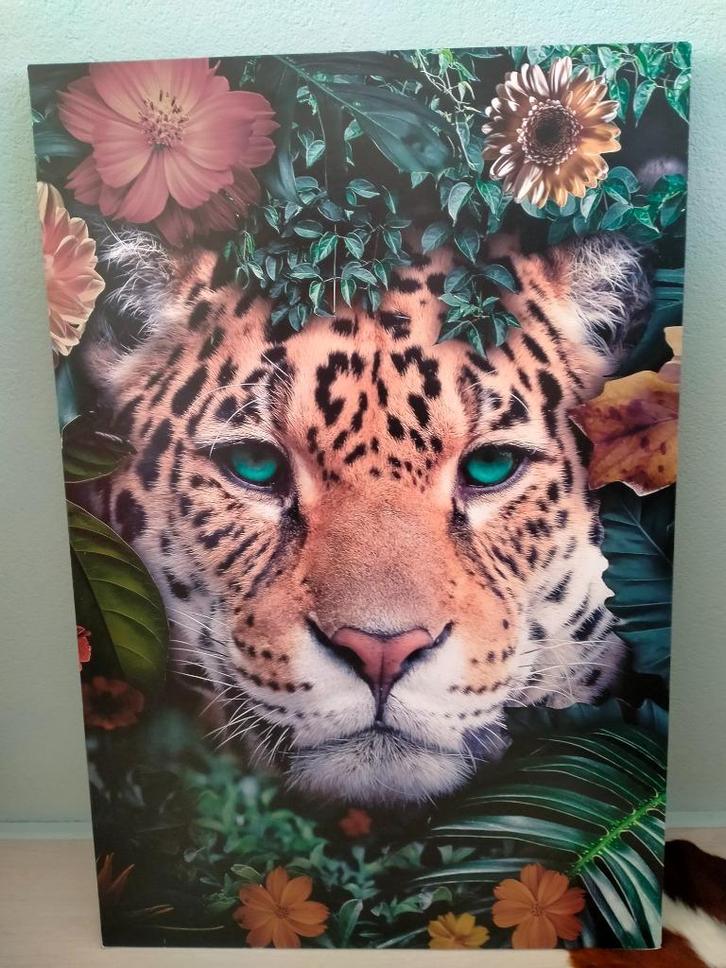 Art Frame Tijger 90x60cm , schilderij., Huis en Inrichting, Woonaccessoires | Schilderijen, Tekeningen en Foto's, Zo goed als nieuw