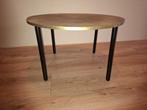 Koperkleurige ronde salon/bijzettafel, Ophalen, Minder dan 45 cm, Gebruikt, Metaal of Aluminium