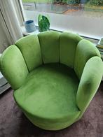 GROENE DESIGN FAUTEUIL PUNTGAAF EN SCHOON, Huis en Inrichting, Fauteuils, Ophalen, Design, 75 tot 100 cm, Zo goed als nieuw