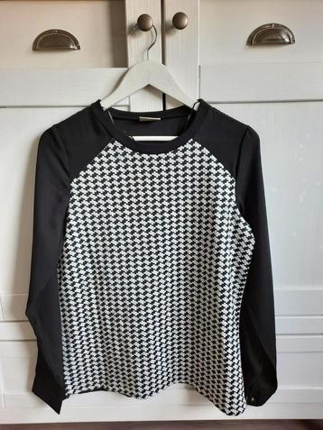 Pied de Poule Longsleeve Blouse Top Maat M beschikbaar voor biedingen