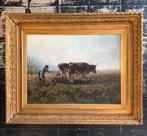 Herman van der Weele - Ploegende Boer - Olieverf, Antiek en Kunst, Kunst | Schilderijen | Klassiek, Ophalen of Verzenden