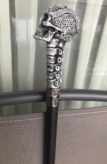 Wandelstok Schedel Doodshoofd Zilver😎🤗💑🎁👌 beschikbaar voor biedingen