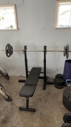 Bench press (opvouwbaar, incl gewichten), Ophalen, Gebruikt, Fitnessbank