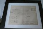 Scheepvaart / Scheepsbouw oude tekening ingelijst, Verzenden, Gebruikt, Kaart, Foto of Prent