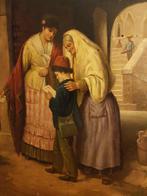 Olieverf op Paneel Schilderij "De Brief" gesigneerd, Ophalen of Verzenden