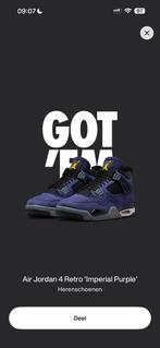 Jordan 4 imperial purple ‘maat 44’, Kleding | Heren, Schoenen, Ophalen of Verzenden, Nieuw, Overige kleuren