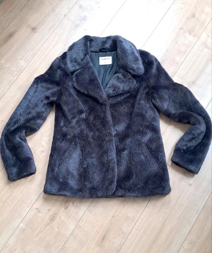 Fake Fur jas,grijs, maat S, merk madness., Kleding | Dames, Jassen | Winter, Gedragen, Grijs, Ophalen of Verzenden