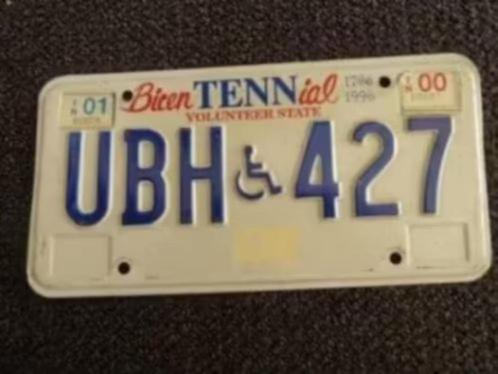 Kentekenplaat Licenceplate Tennessee Bicentennial Handicap, Verzamelen, Automerken, Motoren en Formule 1, Gebruikt, Auto's, Verzenden