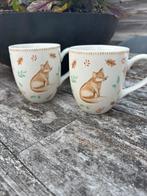 Claire en Eef 2 cappuccino mokken vos, Huis en Inrichting, Verzenden, Kop(pen) en/of Schotel(s)