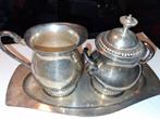 Verzilverde roomstel met dienblad, Ophalen of Verzenden, Zilver