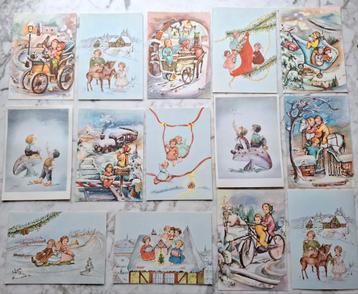 14x vintage kerstkaarten ansichtkaarten  beschikbaar voor biedingen