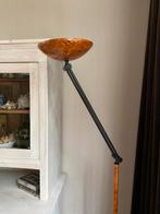 Staande halogeen lamp / vloerlamp met knikarm en dimmer, Huis en Inrichting, Lampen | Vloerlampen, Ophalen, Zo goed als nieuw
