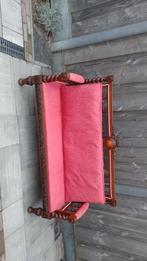 Supermooi dieproze antiek kasteel bankje / halbankje te koop, Antiek en Kunst, Antiek | Meubels | Stoelen en Banken, Ophalen of Verzenden